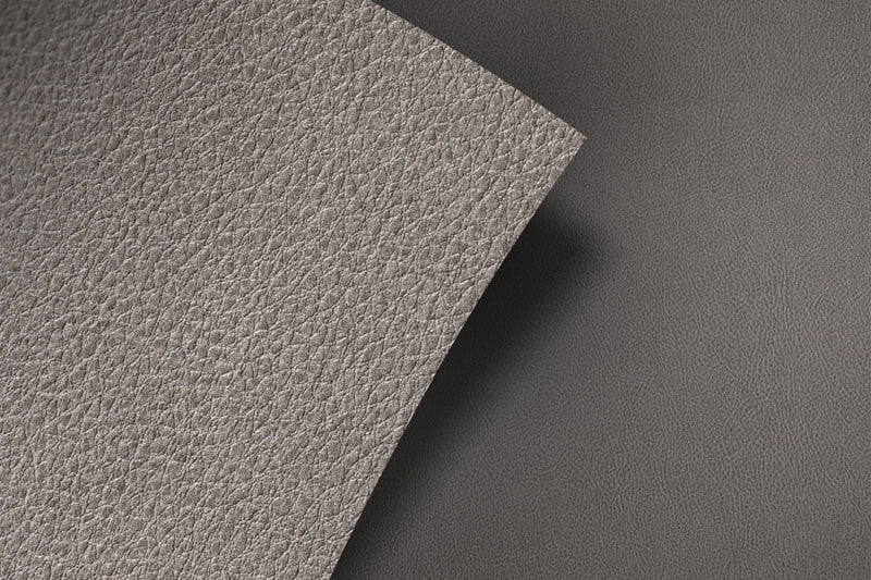 Grey Grained Leather