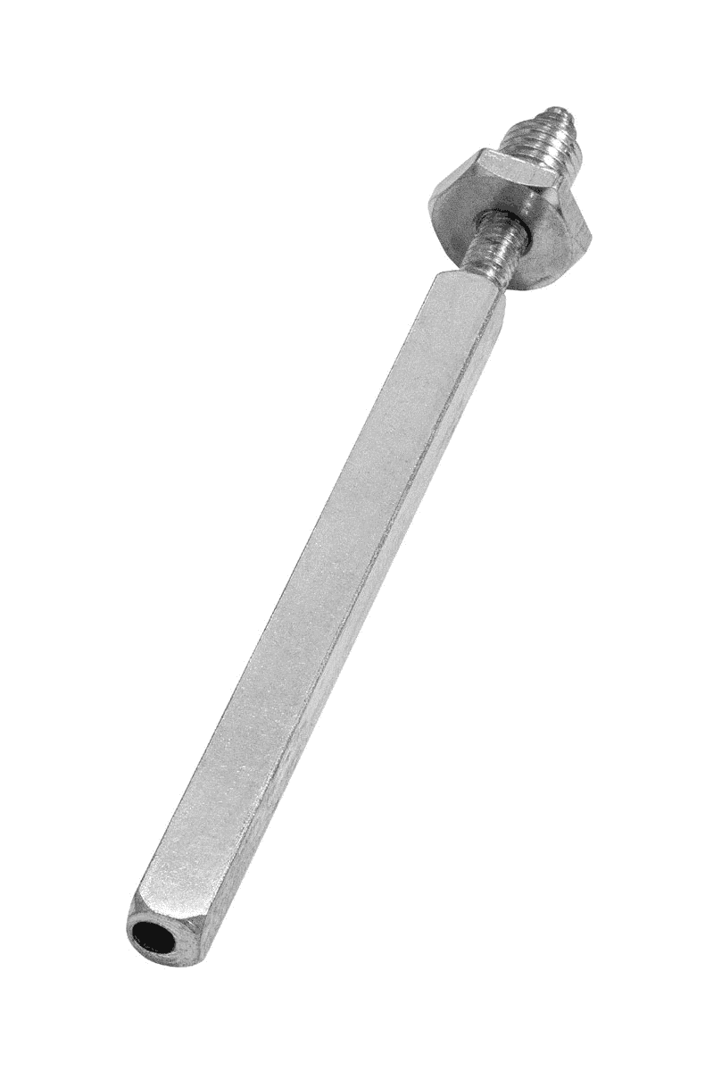 Wisselstift excentrisch vast/draaibaar M10x35 mm / 8x8x110 mm t.b.v. deurdikte 68 mm