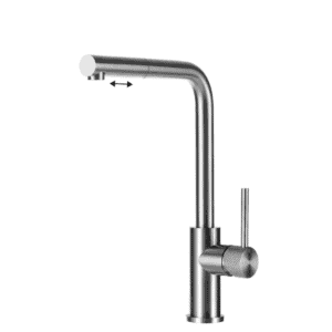 Lorreine Tweed-XX Eenhendel Keukenmengkraan Met Luxe Hendel Volledig RVS Met Uittrekbare Handdouche