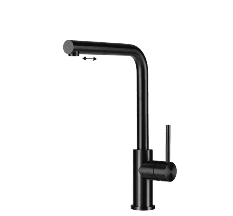 Lorreine Tweed-Black Eenhendel Keukenmengkraan Zwart Met Uittrekbare Handdouche