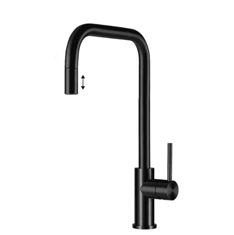 Lorreine Spey-Black Eenhendel Keukenmengkraan Zwart Met Uittrekbare Handdouche