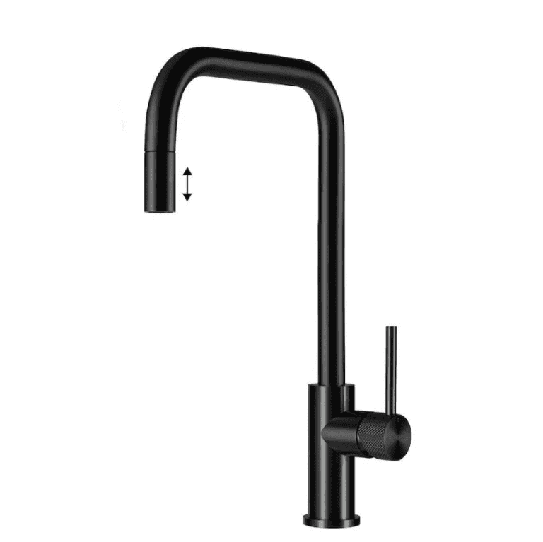 Lorreine Spey-Black-XX Eenhendel Keukenmengkraan Met Luxe Hendel Zwart Met Uittrekbare Handdouche