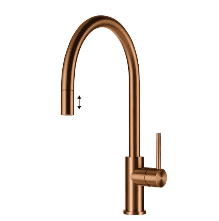 Lorreine Aire-Copper Eenhendel Keukenmengkraan Copper Met Uittrekbare Handdouche