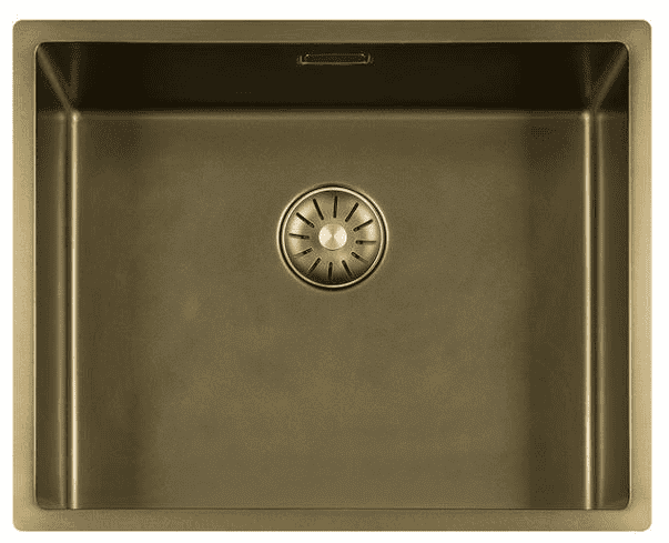 Lorreine 50SP-Messing Patina Luxe Enkele Keukenspoelbak 50 x 40 Speciaal Voor Quooker Messing Patina Onderbouw – Vlakbouw – Opbouw