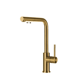 Lorreine Tweed-Gold Eenhendel Keukenmengkraan Goud Met Uittrekbare Handdouche