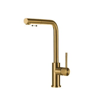 Lorreine Tweed-Gold-XX Eenhendel Keukenmengkraan Met Luxe Hendel Goud Met Uittrekbare Handdouche
