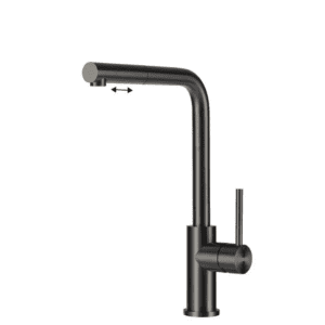 Lorreine Tweed-Gunmetal Eenhendel Keukenmengkraan Gun Metal Met Uittrekbare Handdouche