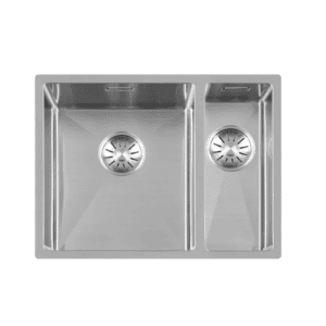 Lorreine 3415R Anderhalve Keukenspoelbak Links RVS 34 x 40 + 15 x 40 Onderbouw - Vlakbouw - Opbouw