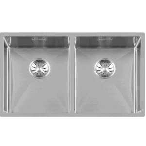 Lorreine 3434R Dubbele Keukenspoelbak RVS 34 x 40 + 34 x 40 Onderbouw - Vlakbouw - Opbouw