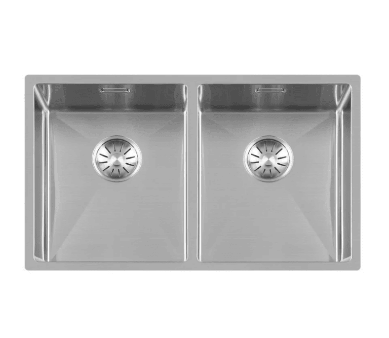 Lorreine 3434R Dubbele Keukenspoelbak RVS 34 x 40 + 34 x 40 Onderbouw - Vlakbouw - Opbouw