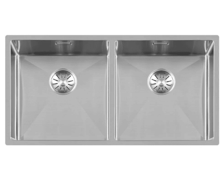 Lorreine 4040R Dubbele Keukenspoelbak RVS 40 x 40 + 40 x 40 Onderbouw - Vlakbouw - Opbouw