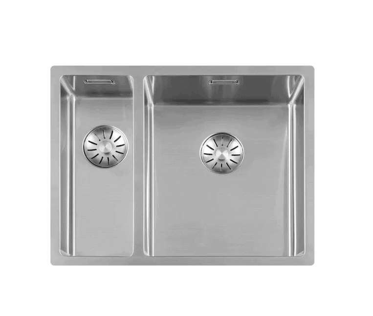 Lorreine 1534SP Luxe Anderhalve Keukenspoelbak Rechts RVS 15 x 40 + 34 x 40 Onderbouw – Vlakbouw – Opbouw
