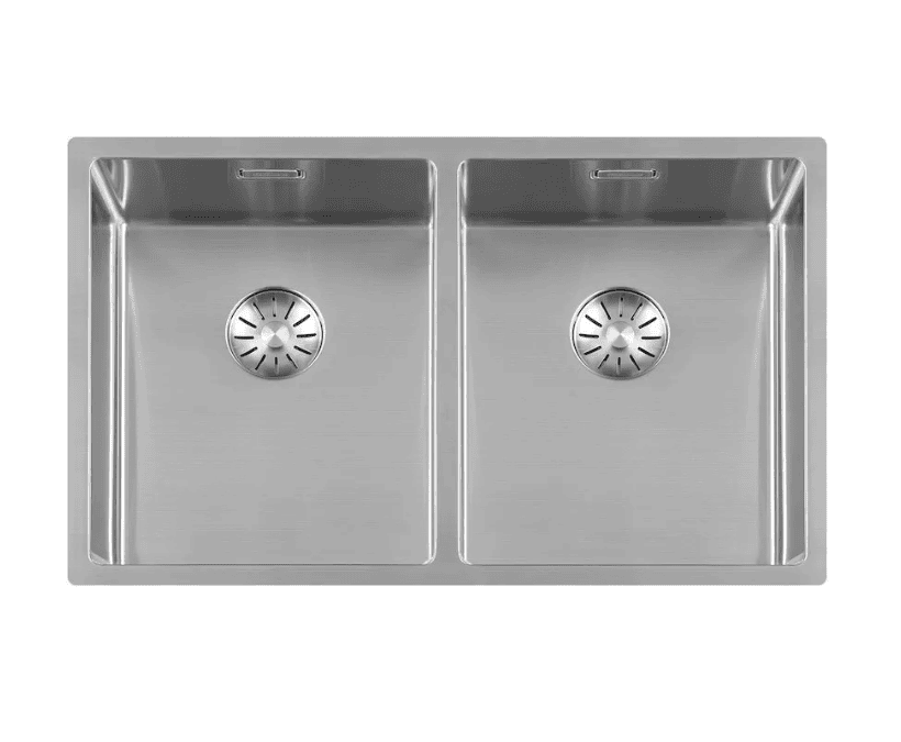 Lorreine 3434SP Luxe Dubbele Keukenspoelbak RVS 34 x 40 + 34 x 40 Onderbouw – Vlakbouw – Opbouw