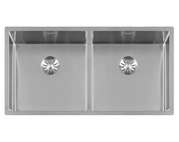 Lorreine 4040SP Luxe Dubbele Keukenspoelbak RVS 40 x 40 + 40 x 40 Onderbouw – Vlakbouw – Opbouw
