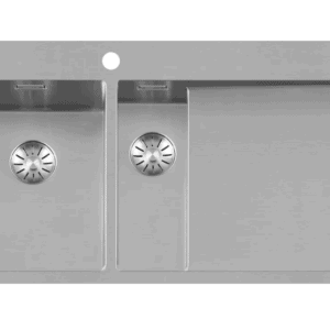 Lorreine 3415SPDB-R Luxe Anderhalve Keukenspoelbak Links Met Kraangat RVS 100 x 51 Onderbouw – Vlakbouw – Opbouw