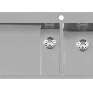 Lorreine 1534SPDB-L Luxe Anderhalve Keukenspoelbak Rechts Met Kraangat RVS 100 x 51 Onderbouw – Vlakbouw – Opbouw
