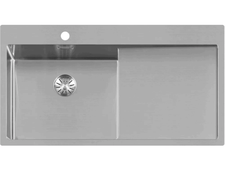 Lorreine 50SPDB-R Luxe Enkele Keukenspoelbak Links Met Kraangat RVS 100 x 51 Onderbouw – Vlakbouw – Opbouw