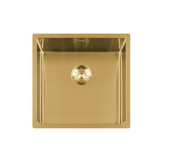 Lorreine 40SP-Gold Luxe Enkele Keukenspoelbak Goud 40 x 40 Onderbouw – Vlakbouw – Opbouw