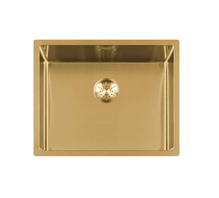 Lorreine 50SP-Gold Luxe Enkele Keukenspoelbak Goud 50 x 40 Onderbouw – Vlakbouw – Opbouw