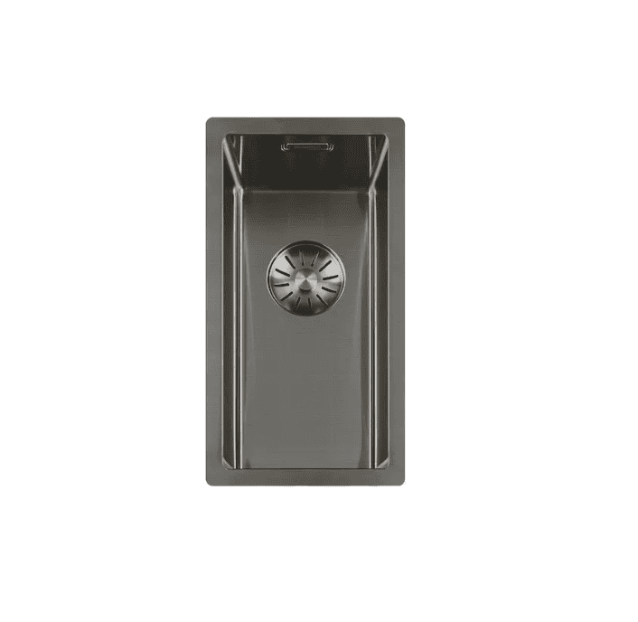 Lorreine 17SP-Gunmetal Luxe Enkele Keukenspoelbak Gun Metal 17 x 40 Onderbouw – Vlakbouw – Opbouw