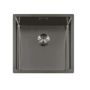 Lorreine 40SP-Gunmetal Luxe Enkele Keukenspoelbak Gun Metal 40 x 40 Onderbouw – Vlakbouw – Opbouw