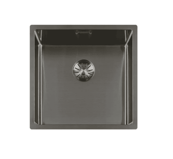 Lorreine 40SP-Gunmetal Luxe Enkele Keukenspoelbak Gun Metal 40 x 40 Onderbouw – Vlakbouw – Opbouw