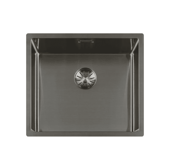 Lorreine 45SP-Gunmetal Luxe Enkele Keukenspoelbak Gun Metal 45 x 40 Onderbouw – Vlakbouw – Opbouw