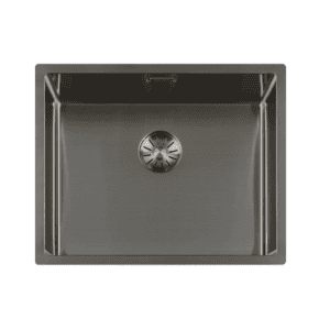 Lorreine 50SP-Gunmetal Luxe Enkele Keukenspoelbak Gun Metal 50 x 40 Onderbouw – Vlakbouw – Opbouw