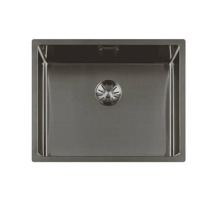 Lorreine 50SP-Gunmetal Luxe Enkele Keukenspoelbak Gun Metal 50 x 40 Onderbouw – Vlakbouw – Opbouw