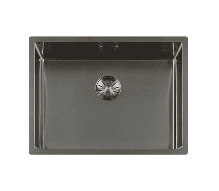 Lorreine 55SP-Gunmetal Luxe Enkele Keukenspoelbak Gun Metal 55 x 40 Onderbouw – Vlakbouw – Opbouw