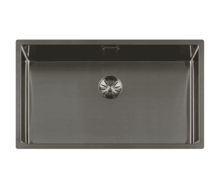 Lorreine 74SP-Gunmetal Luxe Enkele Keukenspoelbak Gun Metal 74 x 40 Onderbouw – Vlakbouw – Opbouw