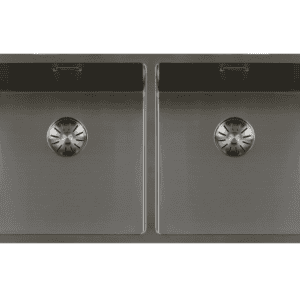 Lorreine 4040SP-Gunmetal Luxe Dubbele Keukenspoelbak Gun Metal 40 x 40 + 40 x 40 Onderbouw – Vlakbouw – Opbouw