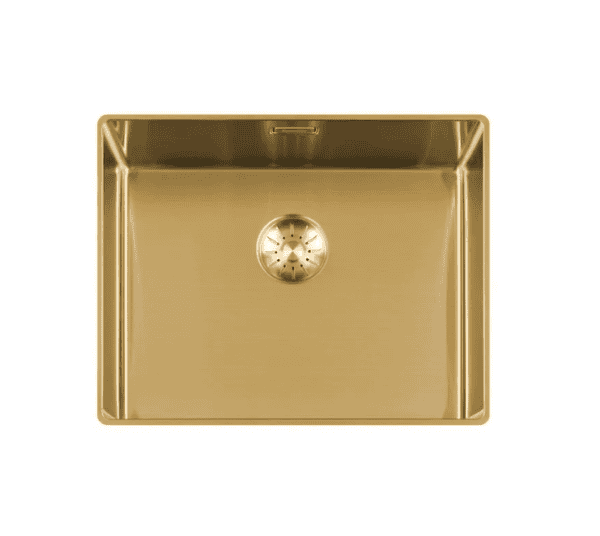 Lorreine 50SL-1016-Gold Luxe Enkele Keukenspoelbak Goud 50 x 40 Speciaal Voor Vlakbouw In Onder Andere Keramiek Of Dekton