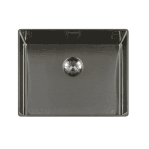 Lorreine 50SL-1016-Gunmetal Luxe Enkele Keukenspoelbak Gun Metal 50 x 40 Speciaal Voor Vlakbouw In Onder Andere Keramiek Of Dekton