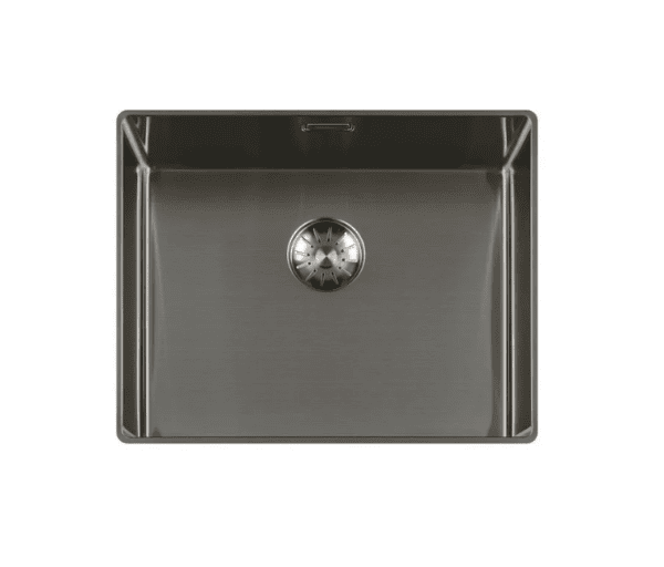 Lorreine 50SL-1016-Gunmetal Luxe Enkele Keukenspoelbak Gun Metal 50 x 40 Speciaal Voor Vlakbouw In Onder Andere Keramiek Of Dekton