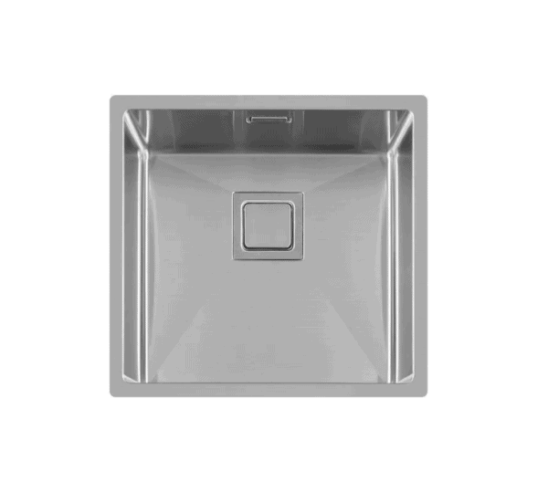 Lorreine 40VK Luxe Enkele Keukenspoelbak RVS Met Vierkante Korfplug 40 x 40 Onderbouw - Vlakbouw - Opbouw
