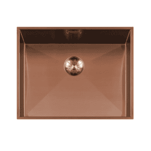 Lorreine 52WT-Copper Luxe Enkele Keukenspoelbak Copper 52 x 42 Speciaal Voor Inbouw In Stenen Blad Onderbouw
