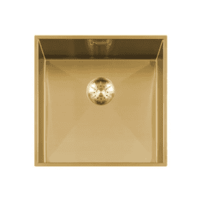 Lorreine 42WT-Gold Luxe Enkele Keukenspoelbak Goud 42 x 42 Speciaal Voor Inbouw In Stenen Blad Onderbouw