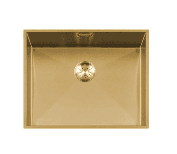 Lorreine 52WT-Gold Luxe Enkele Keukenspoelbak Goud 52 x 42 Speciaal Voor Inbouw In Stenen Blad Onderbouw