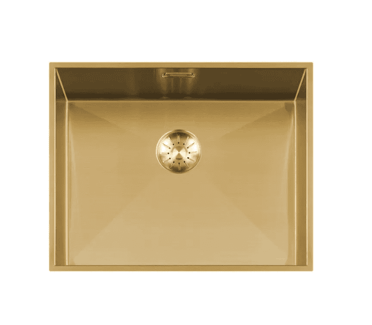 Lorreine 52WT-Gold Luxe Enkele Keukenspoelbak Goud 52 x 42 Speciaal Voor Inbouw In Stenen Blad Onderbouw