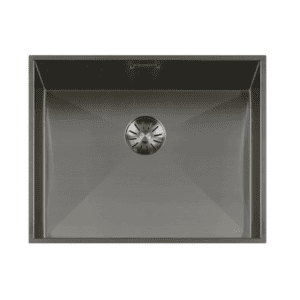 Lorreine 52WT-Gunmetal Luxe Enkele Keukenspoelbak Gun Metal 52 x 42 Speciaal Voor Inbouw In Stenen Blad Onderbouw