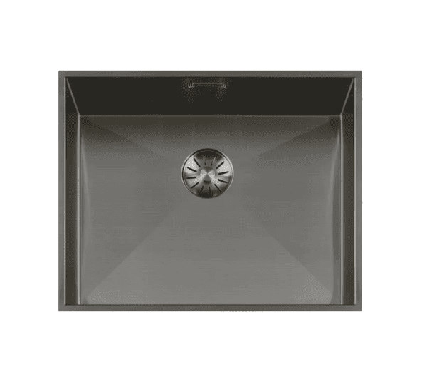 Lorreine 52WT-Gunmetal Luxe Enkele Keukenspoelbak Gun Metal 52 x 42 Speciaal Voor Inbouw In Stenen Blad Onderbouw