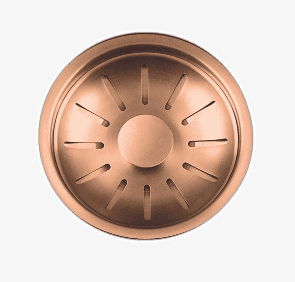 Lorreine 1534WQ-FU-Copper Luxe Anderhalve Keukenspoelbak Rechts Graniet Wit Met Korfplug Copper 15 x 40 + 34 x 40 Vlakbouw Of Onderbouw