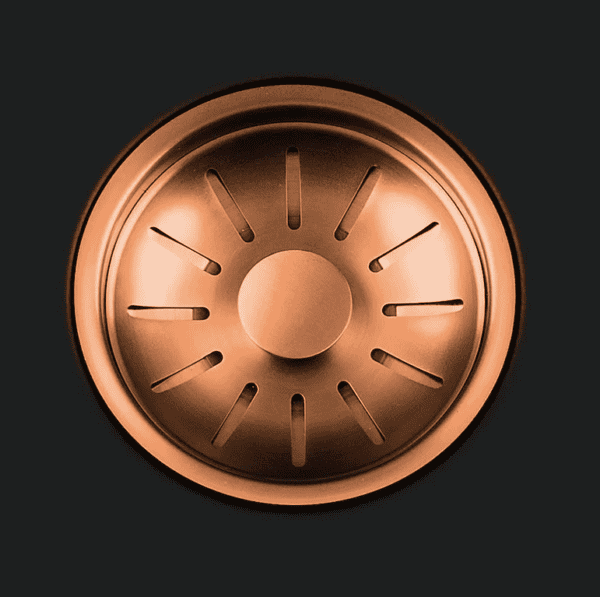 Lorreine 1534BQ-FU-Copper Luxe Anderhalve Keukenspoelbak Graniet Zwart Met Korfplug Copper 15 x 40 + 34 x 40 Vlakbouw Of Onderbouw