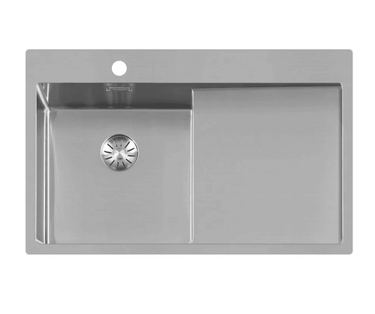 Lorreine 40SPDB-R Luxe Enkele Keukenspoelbak Links Met Kraangat RVS 86 x 51 Onderbouw – Vlakbouw – Opbouw