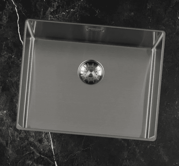 Lorreine 50SL-1016-Gunmetal Luxe Enkele Keukenspoelbak Gun Metal 50 x 40 Speciaal Voor Vlakbouw In Onder Andere Keramiek Of Dekton