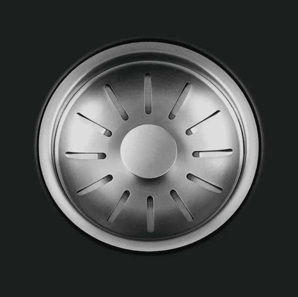 Lorreine 1534BQ-FU-Inox Luxe Anderhalve Keukenspoelbak Graniet Zwart Met Korfplug RVS 15 x 40 + 34 x 40 Vlakbouw Of Onderbouw