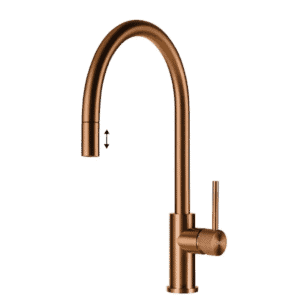 Lorreine Aire-Copper-XX Eenhendel Keukenmengkraan Met Luxe Hendel Copper Met Uittrekbare Handdouche