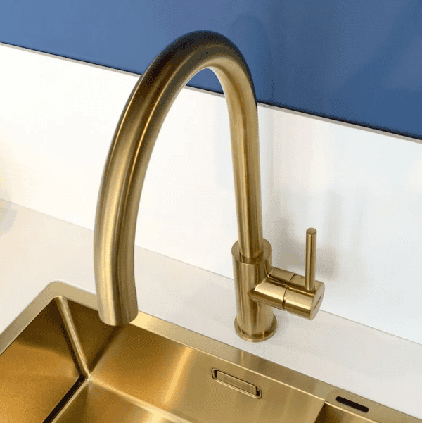 Lorreine Mersey-Gold Eenhendel Keukenmengkraan Goud